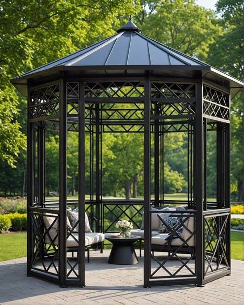Sekizgen Camlı Bahçe Çardağı, Pergola & Çardak | Özbir Ferforje